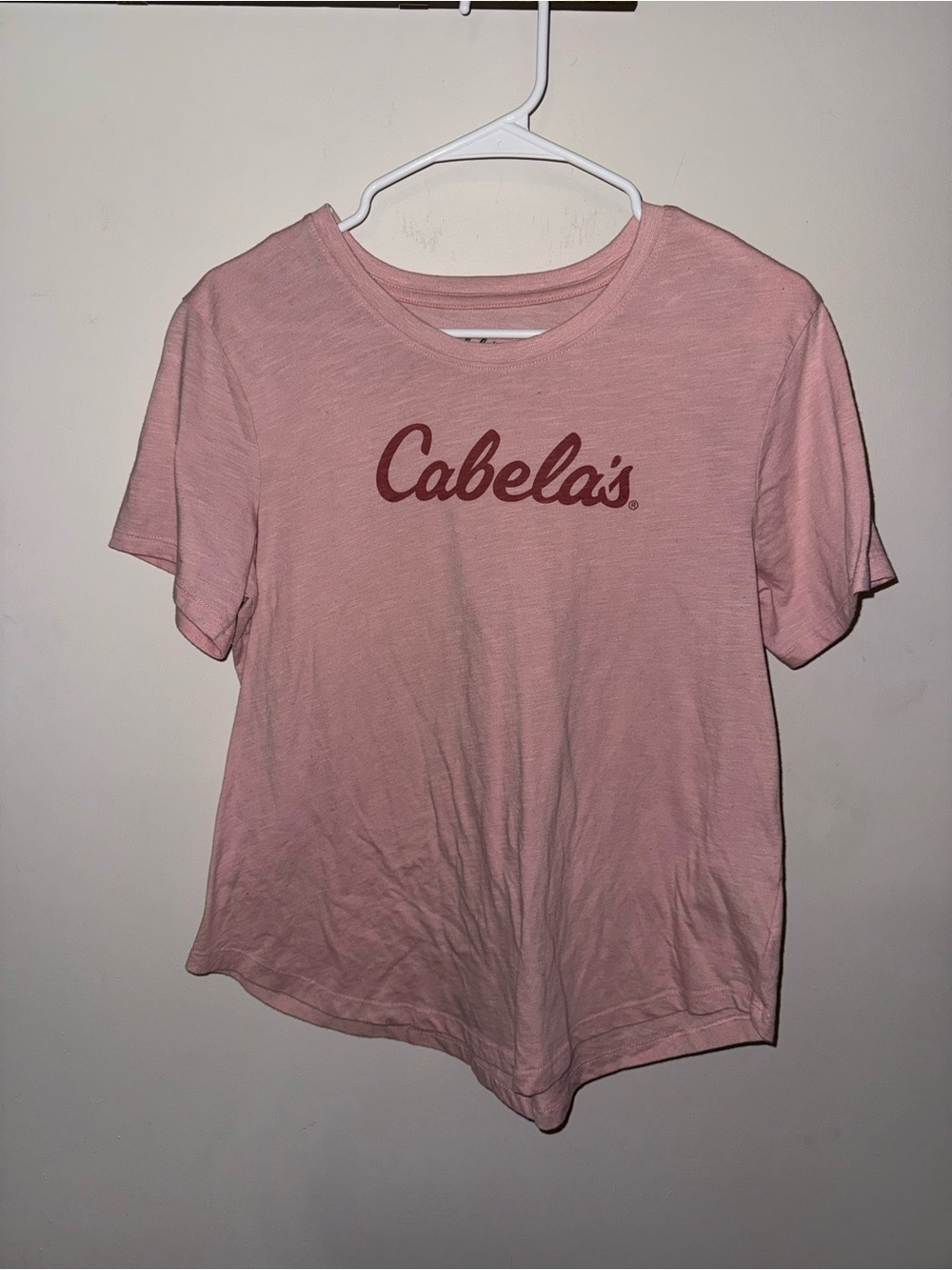 Cabela's Light Pink Logo Crew Tee